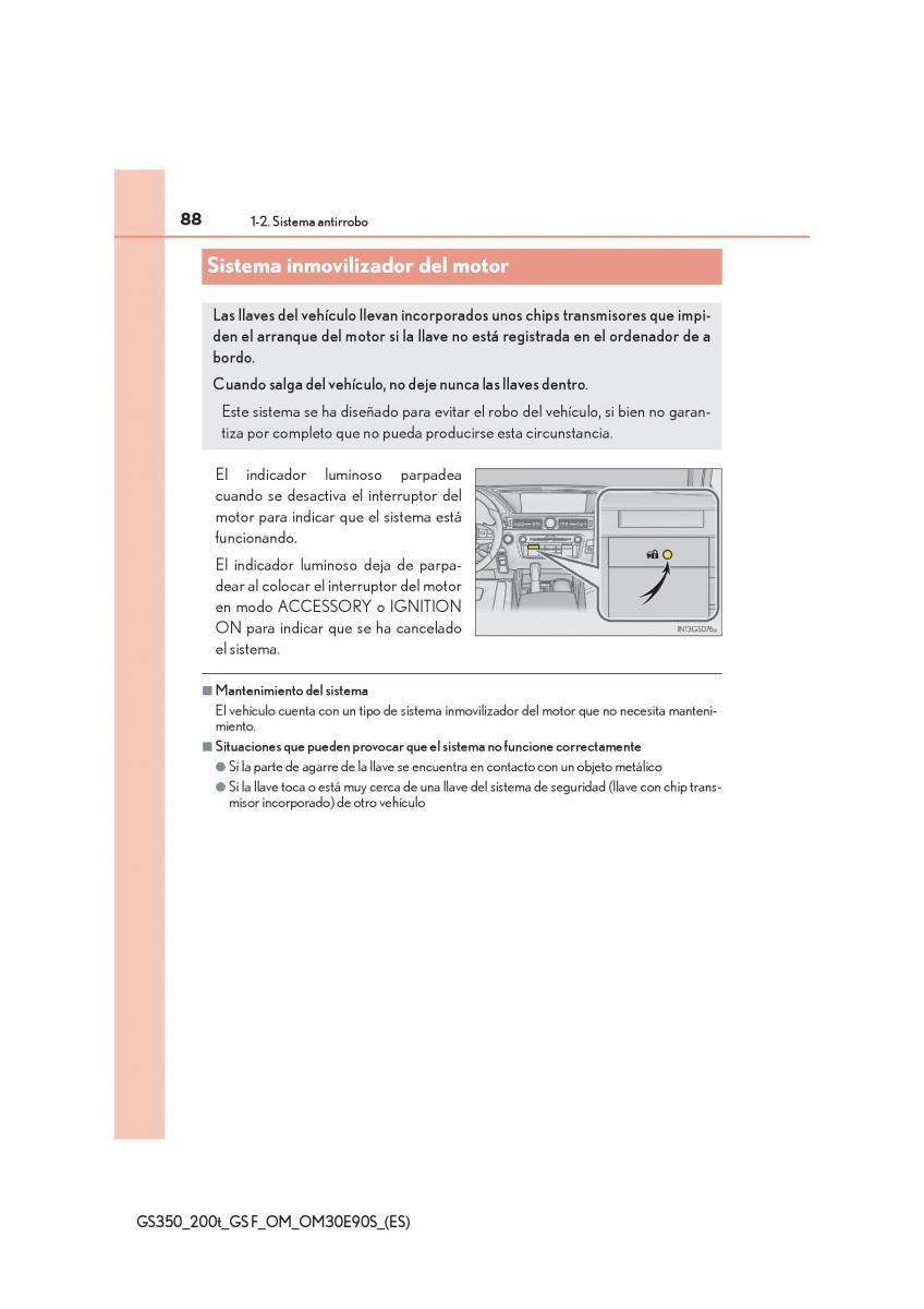 Lexus GS F IV 4 manual del propietario / page 88