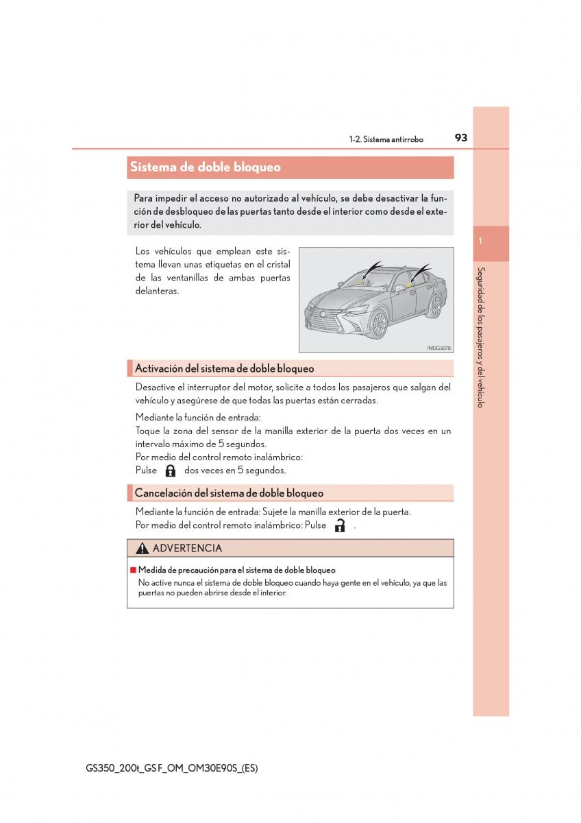 Lexus GS F IV 4 manual del propietario / page 93