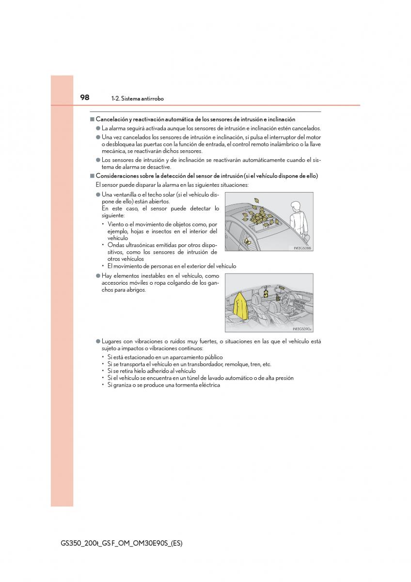 Lexus GS F IV 4 manual del propietario / page 98