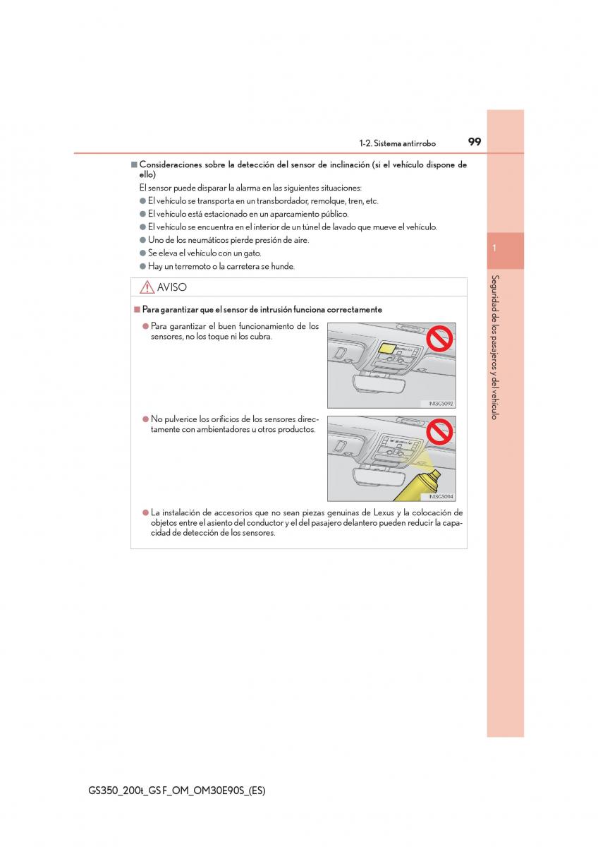 Lexus GS F IV 4 manual del propietario / page 99