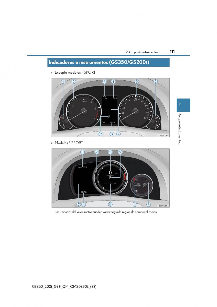 Lexus GS F IV 4 manual del propietario / page 111