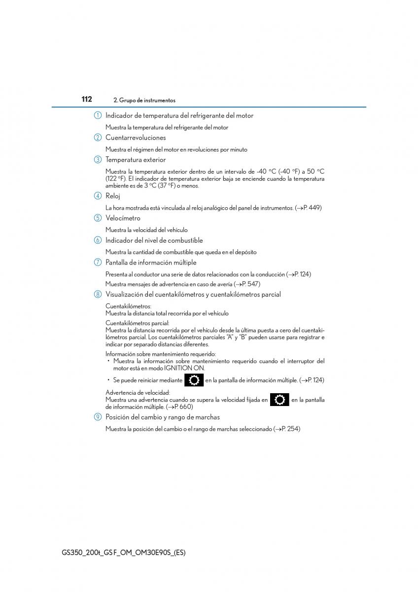 Lexus GS F IV 4 manual del propietario / page 112