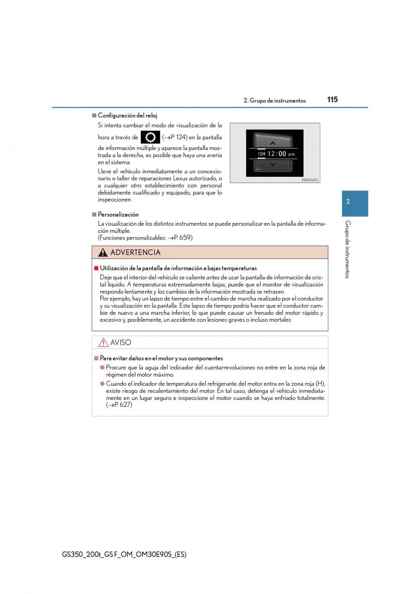 Lexus GS F IV 4 manual del propietario / page 115