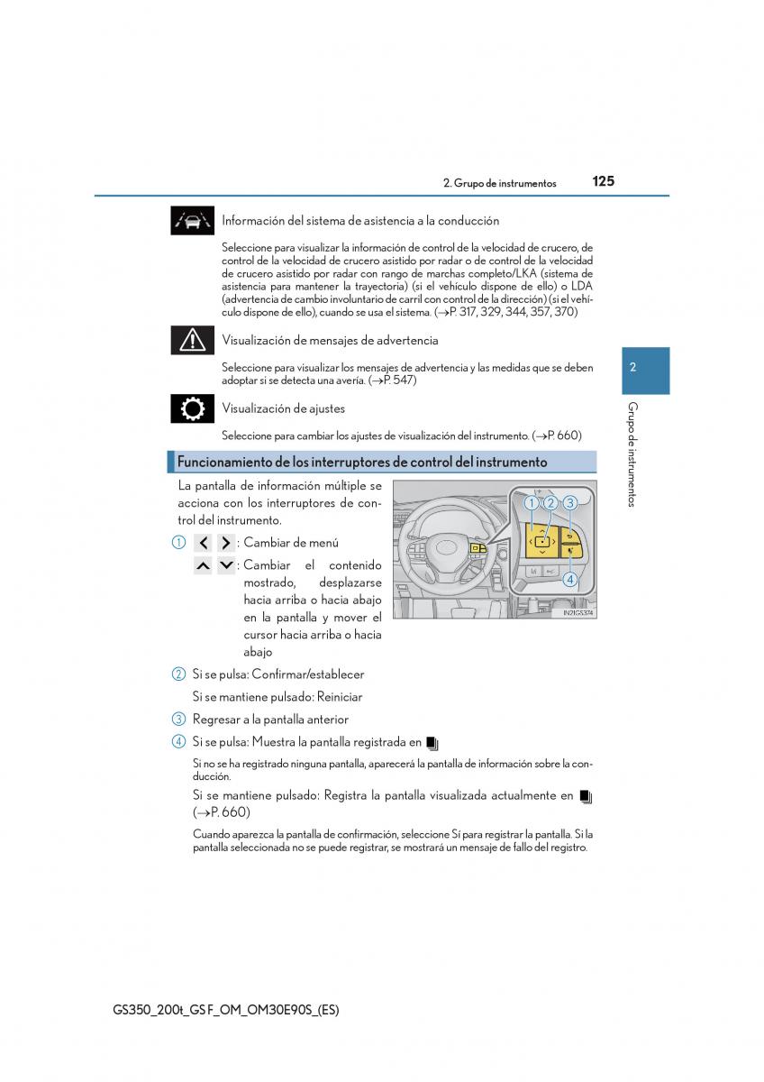 Lexus GS F IV 4 manual del propietario / page 125