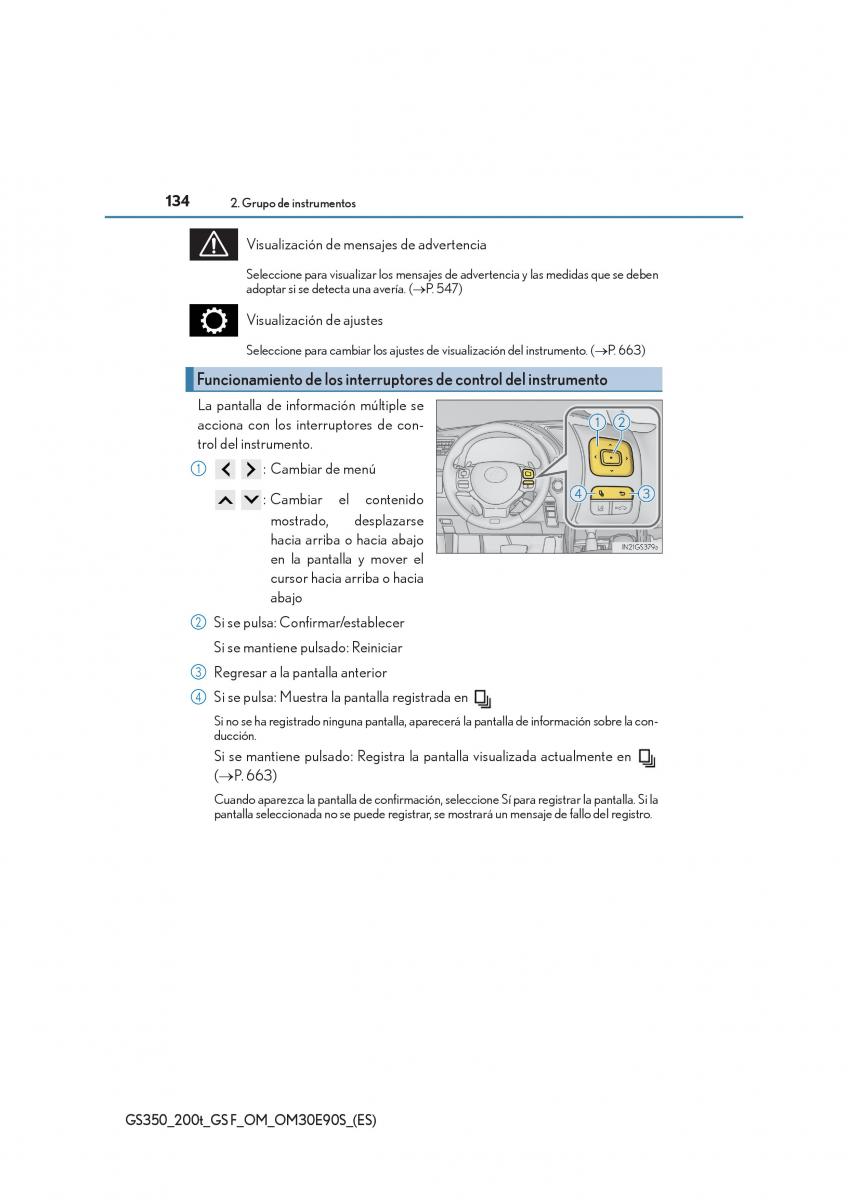 Lexus GS F IV 4 manual del propietario / page 134