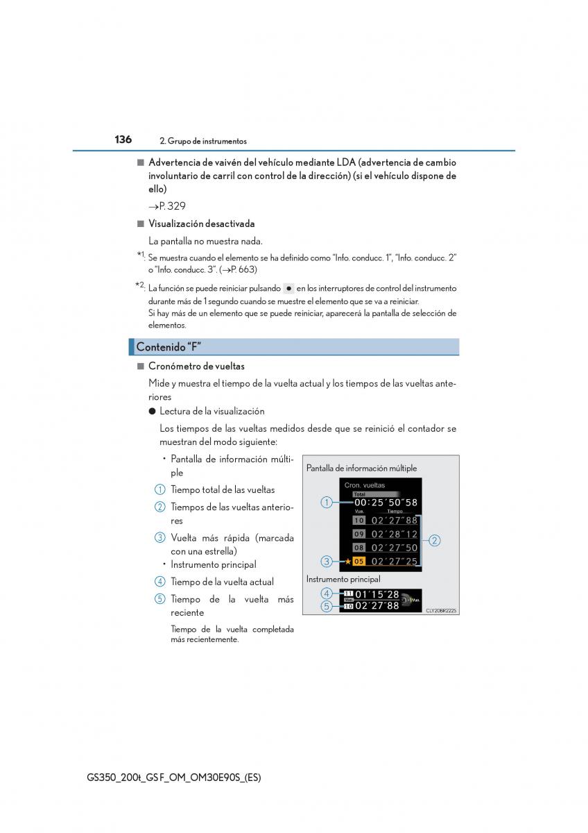 Lexus GS F IV 4 manual del propietario / page 136