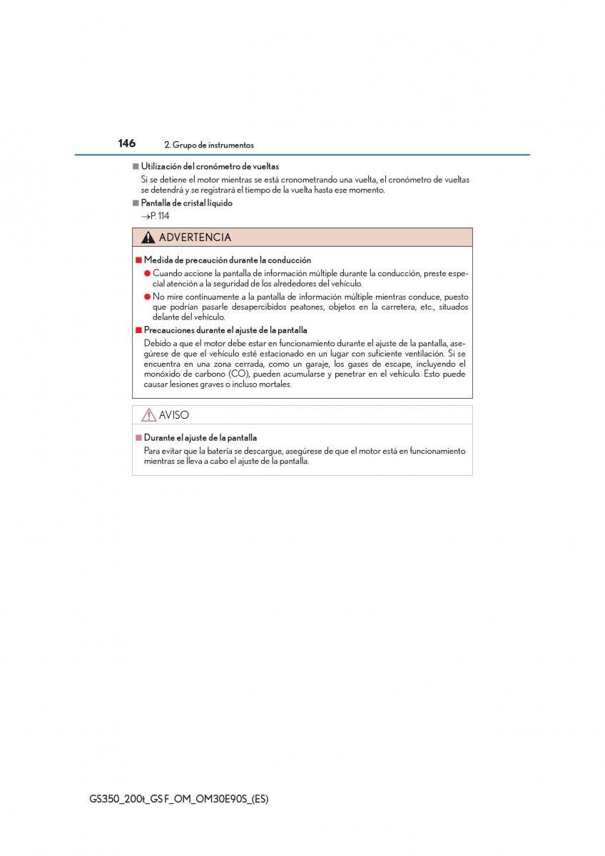 Lexus GS F IV 4 manual del propietario / page 146