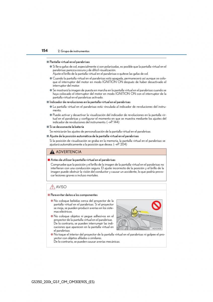 Lexus GS F IV 4 manual del propietario / page 154