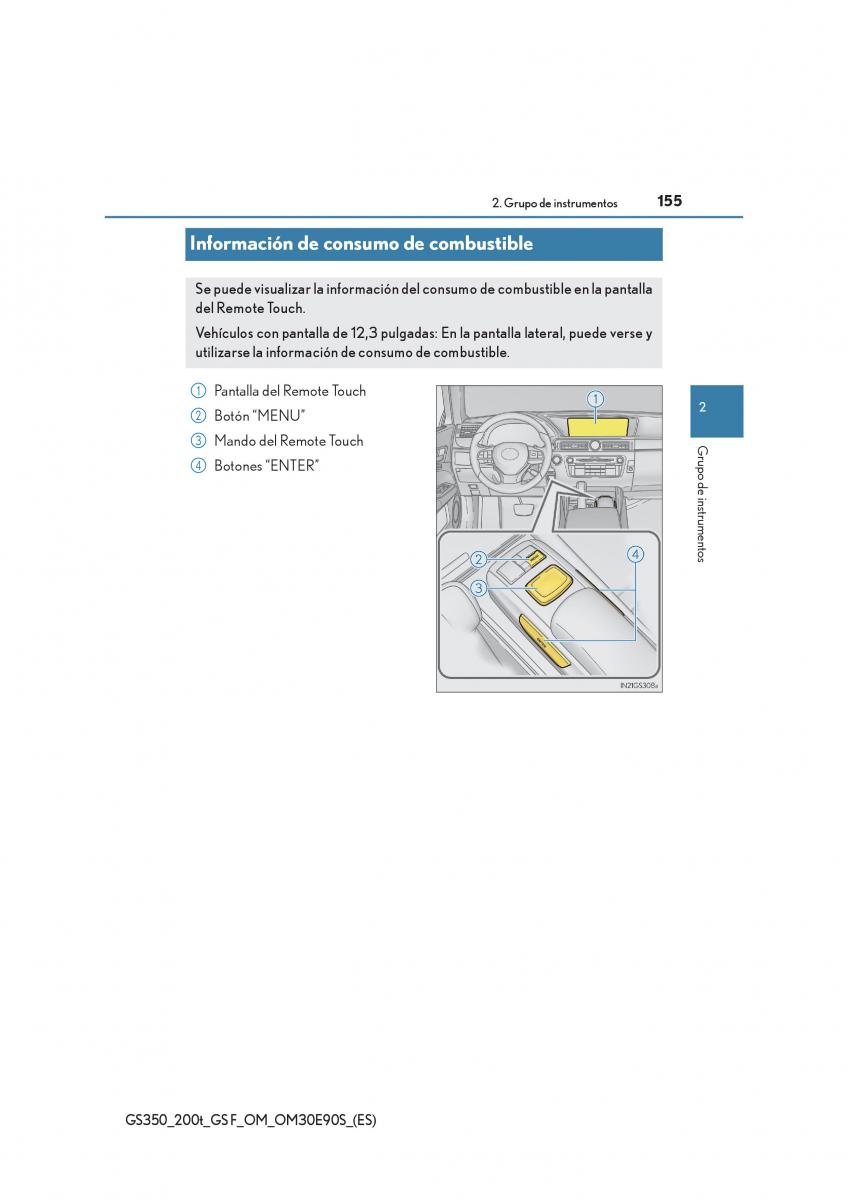 Lexus GS F IV 4 manual del propietario / page 155