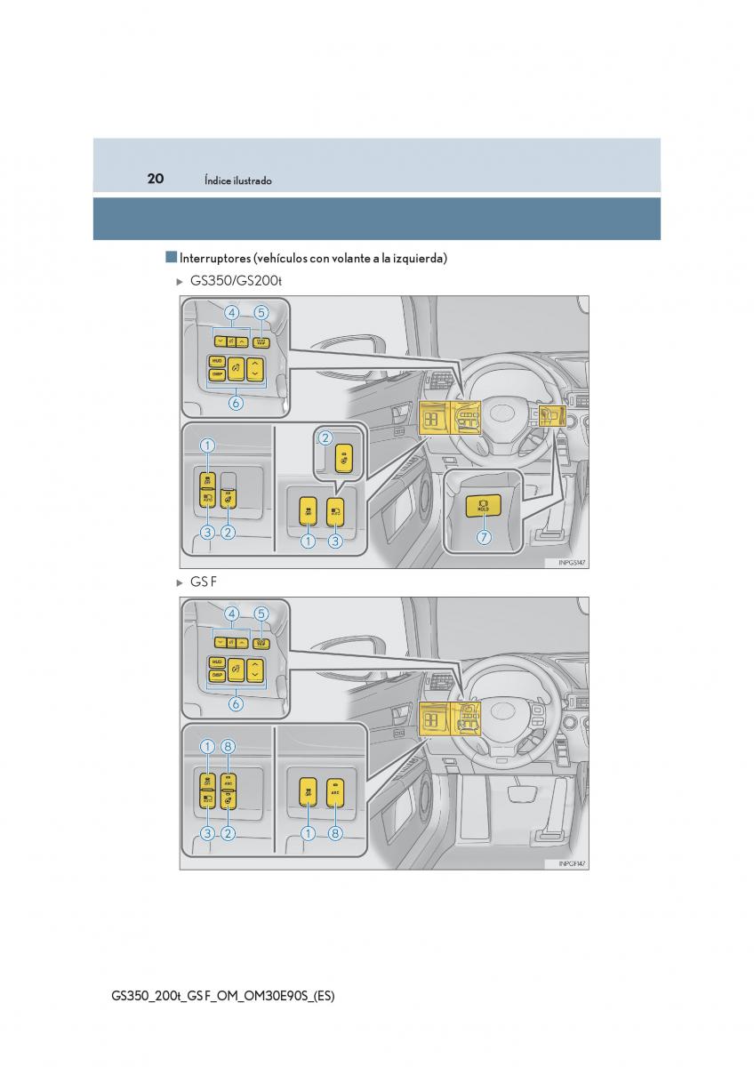 Lexus GS F IV 4 manual del propietario / page 20