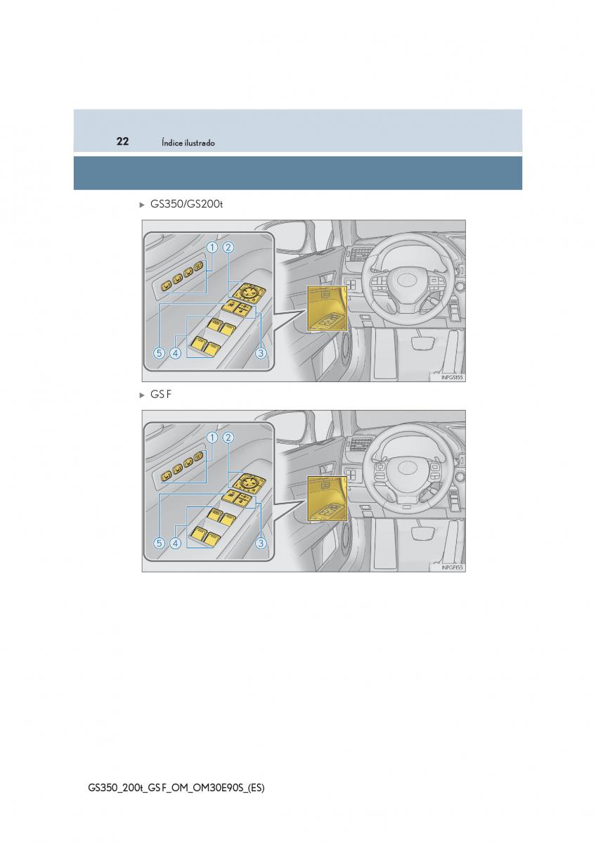 Lexus GS F IV 4 manual del propietario / page 22