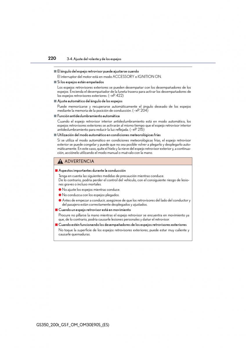 Lexus GS F IV 4 manual del propietario / page 220