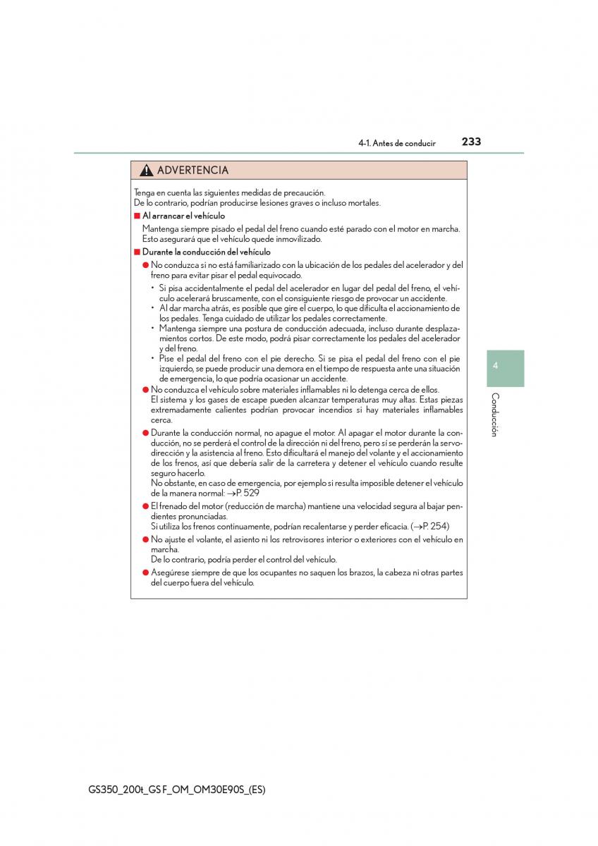 Lexus GS F IV 4 manual del propietario / page 233