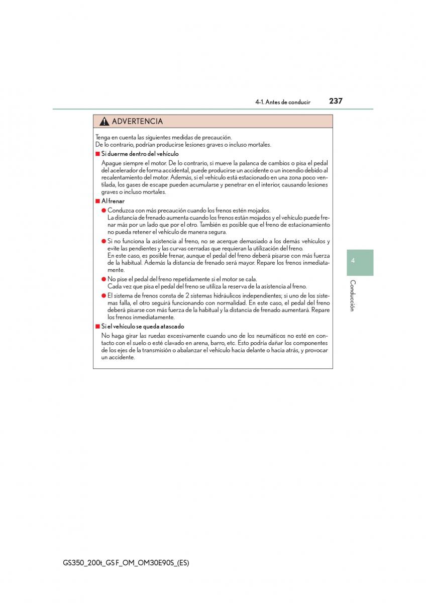 Lexus GS F IV 4 manual del propietario / page 237