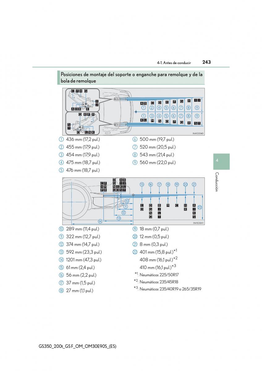 Lexus GS F IV 4 manual del propietario / page 243