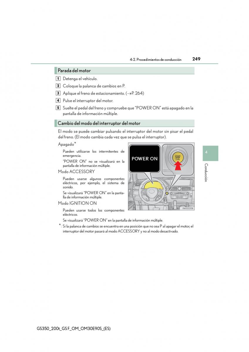 Lexus GS F IV 4 manual del propietario / page 249