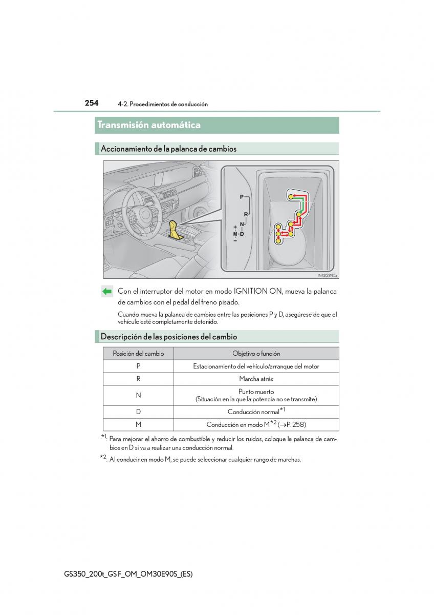 Lexus GS F IV 4 manual del propietario / page 254