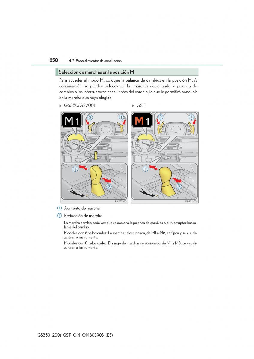 Lexus GS F IV 4 manual del propietario / page 258