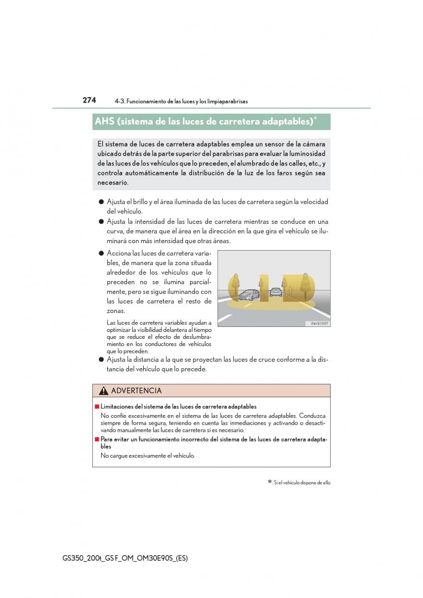 Lexus GS F IV 4 manual del propietario / page 274