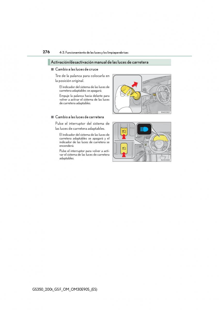 Lexus GS F IV 4 manual del propietario / page 276