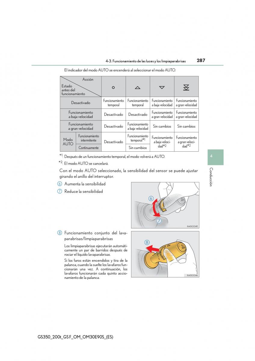 Lexus GS F IV 4 manual del propietario / page 287