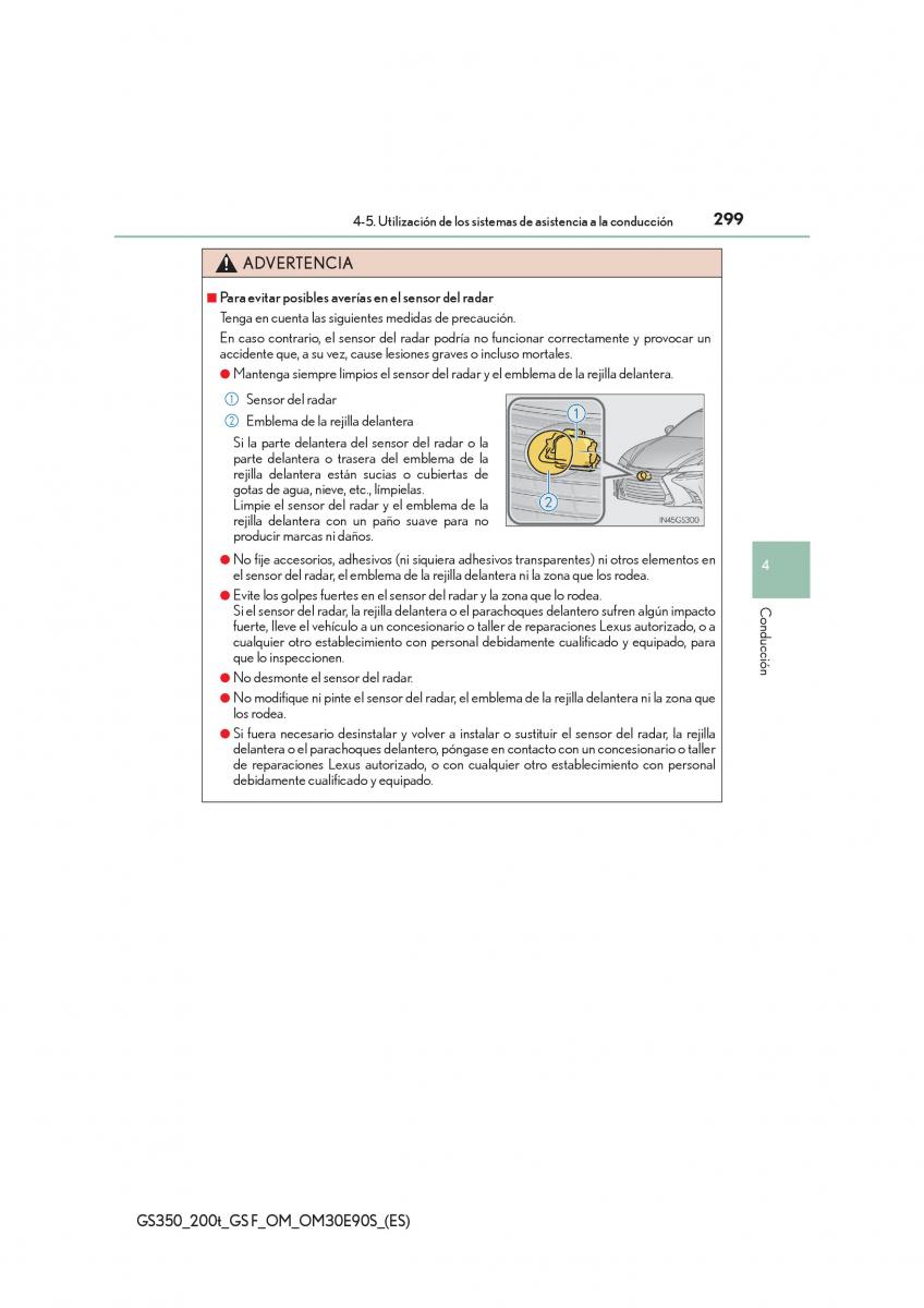 Lexus GS F IV 4 manual del propietario / page 299