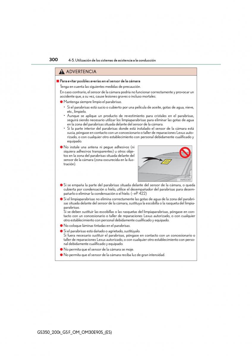 Lexus GS F IV 4 manual del propietario / page 300