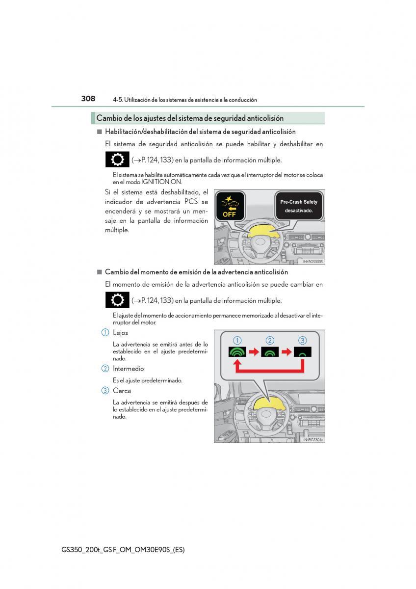 Lexus GS F IV 4 manual del propietario / page 308