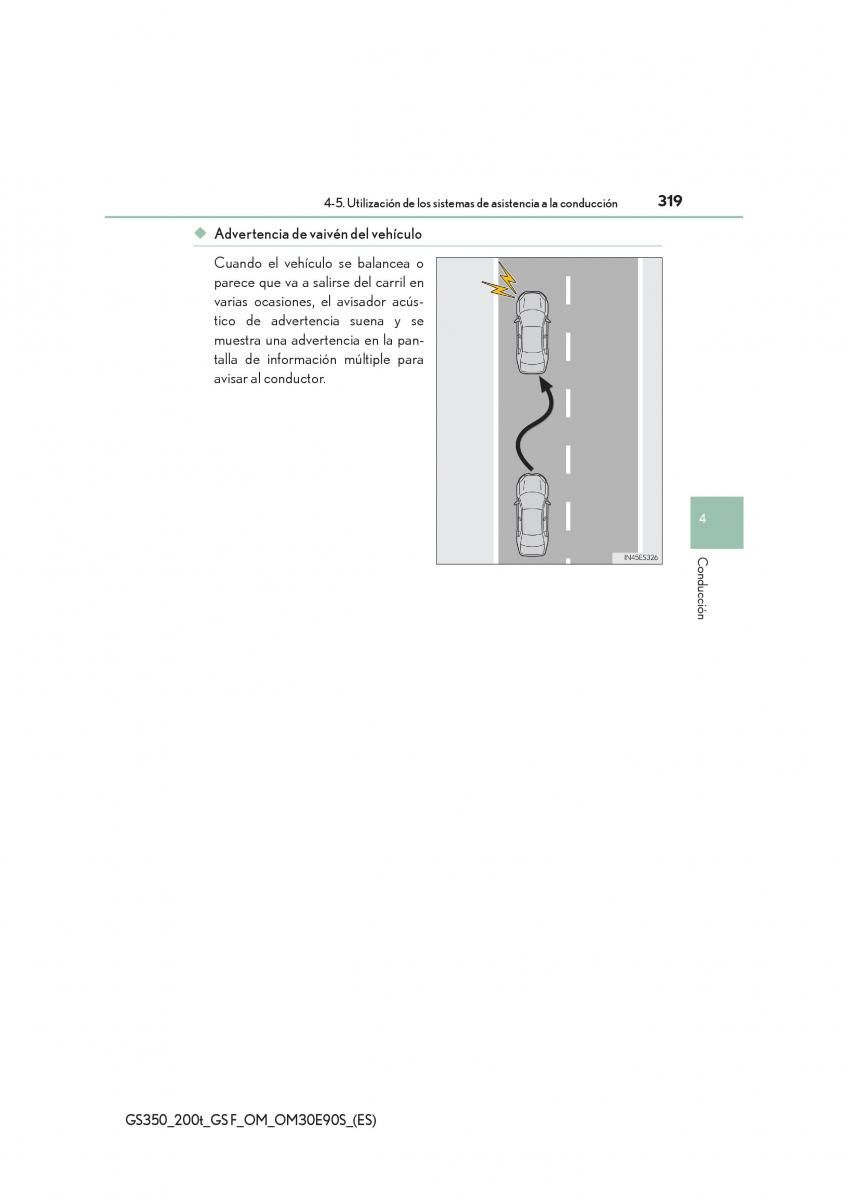 Lexus GS F IV 4 manual del propietario / page 319