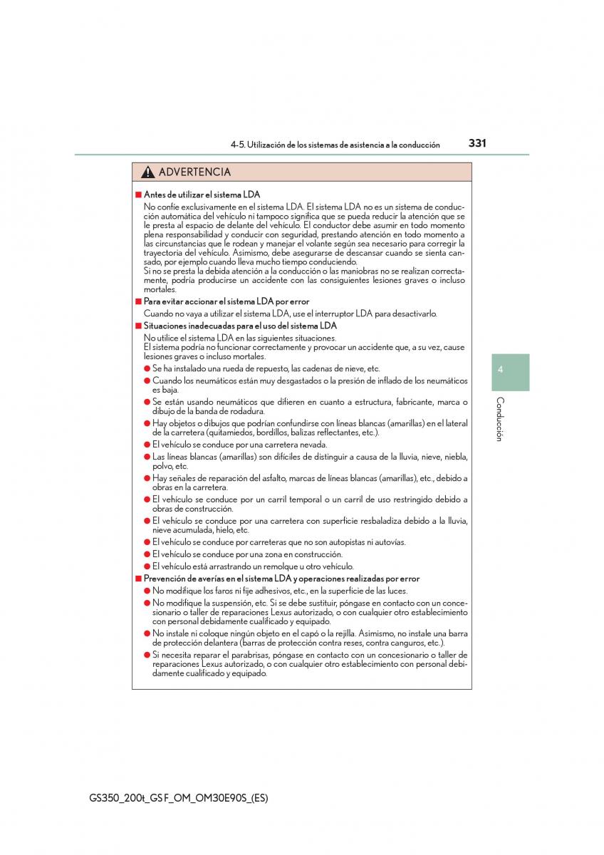 Lexus GS F IV 4 manual del propietario / page 331