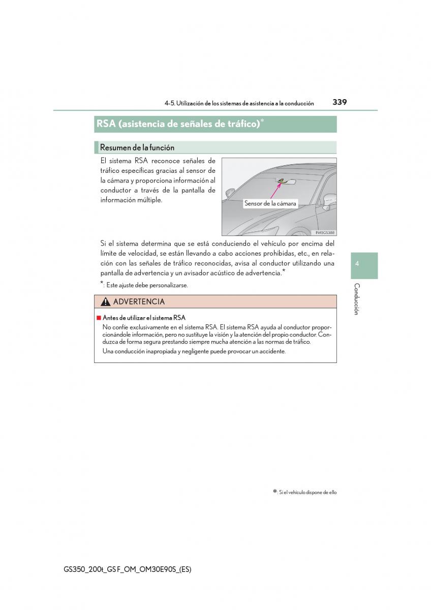 Lexus GS F IV 4 manual del propietario / page 339