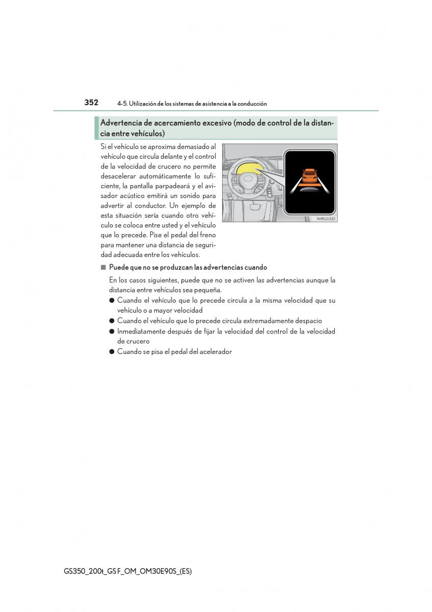 Lexus GS F IV 4 manual del propietario / page 352