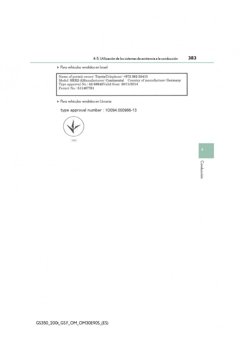 Lexus GS F IV 4 manual del propietario / page 383