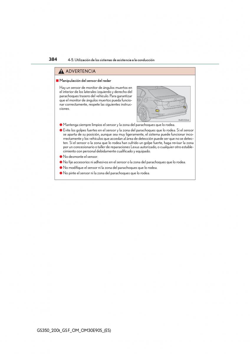 Lexus GS F IV 4 manual del propietario / page 384