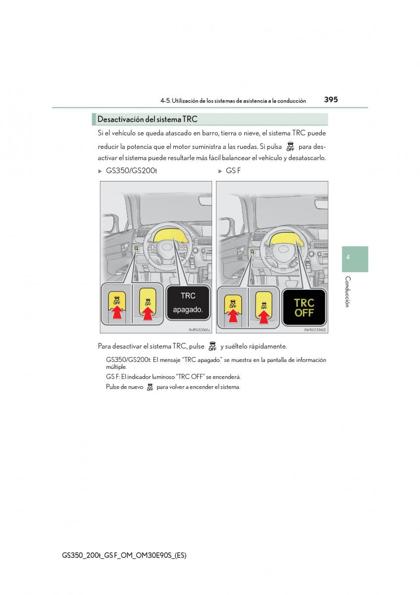 Lexus GS F IV 4 manual del propietario / page 395