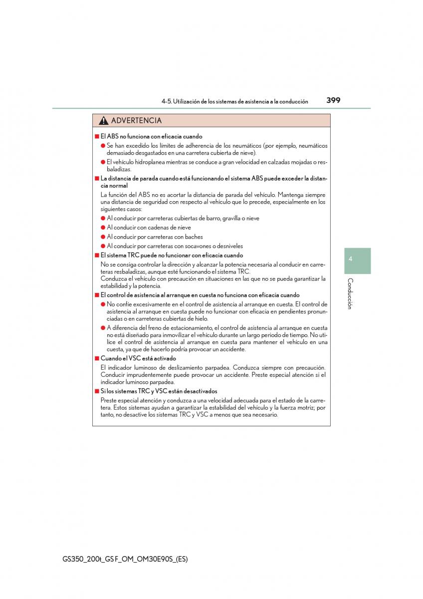 Lexus GS F IV 4 manual del propietario / page 399