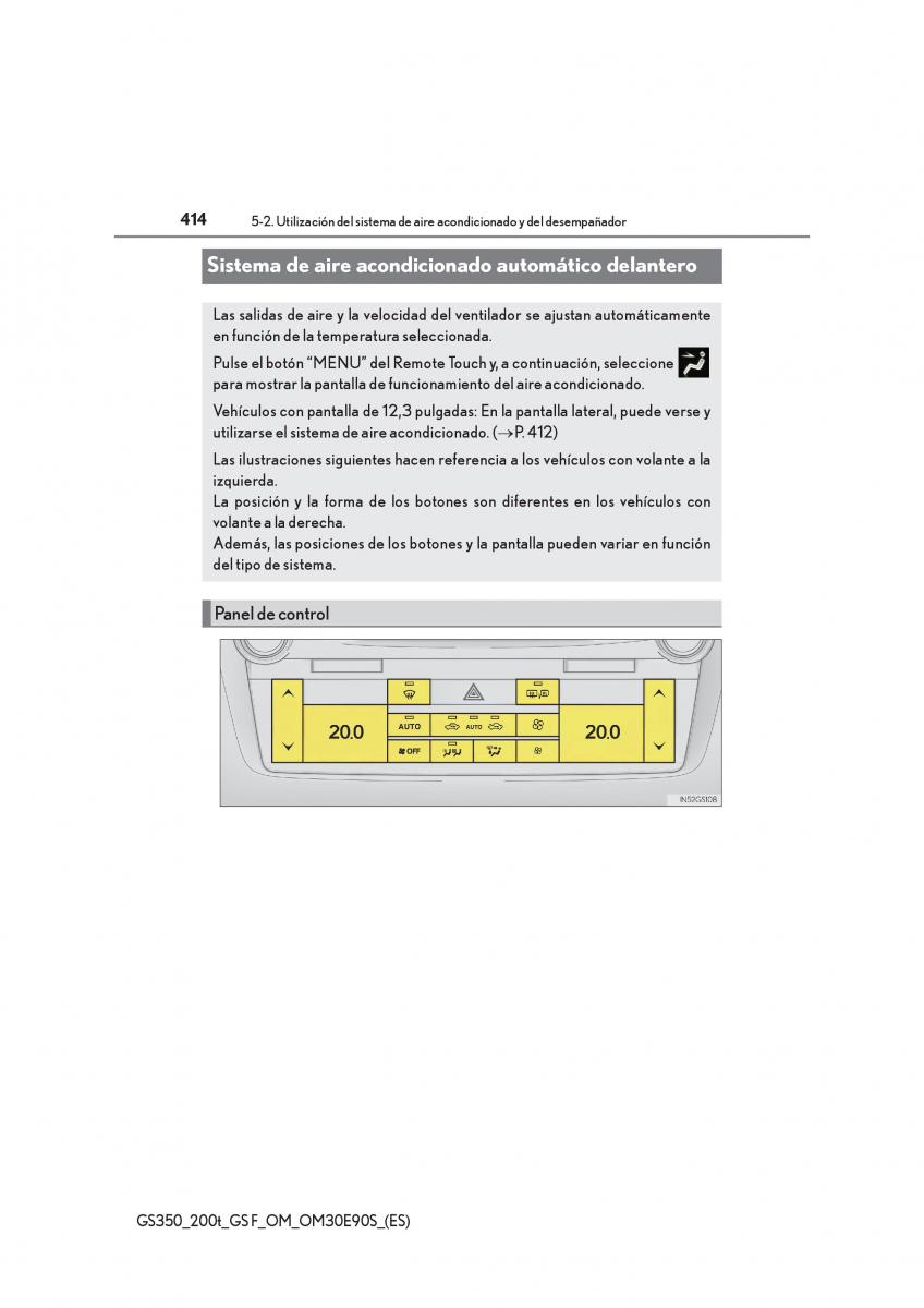 Lexus GS F IV 4 manual del propietario / page 414