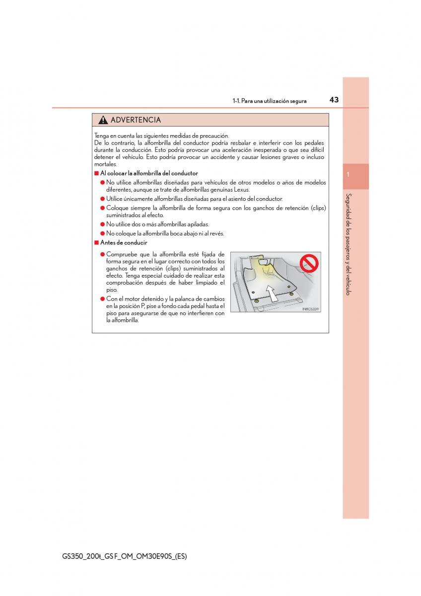 Lexus GS F IV 4 manual del propietario / page 43