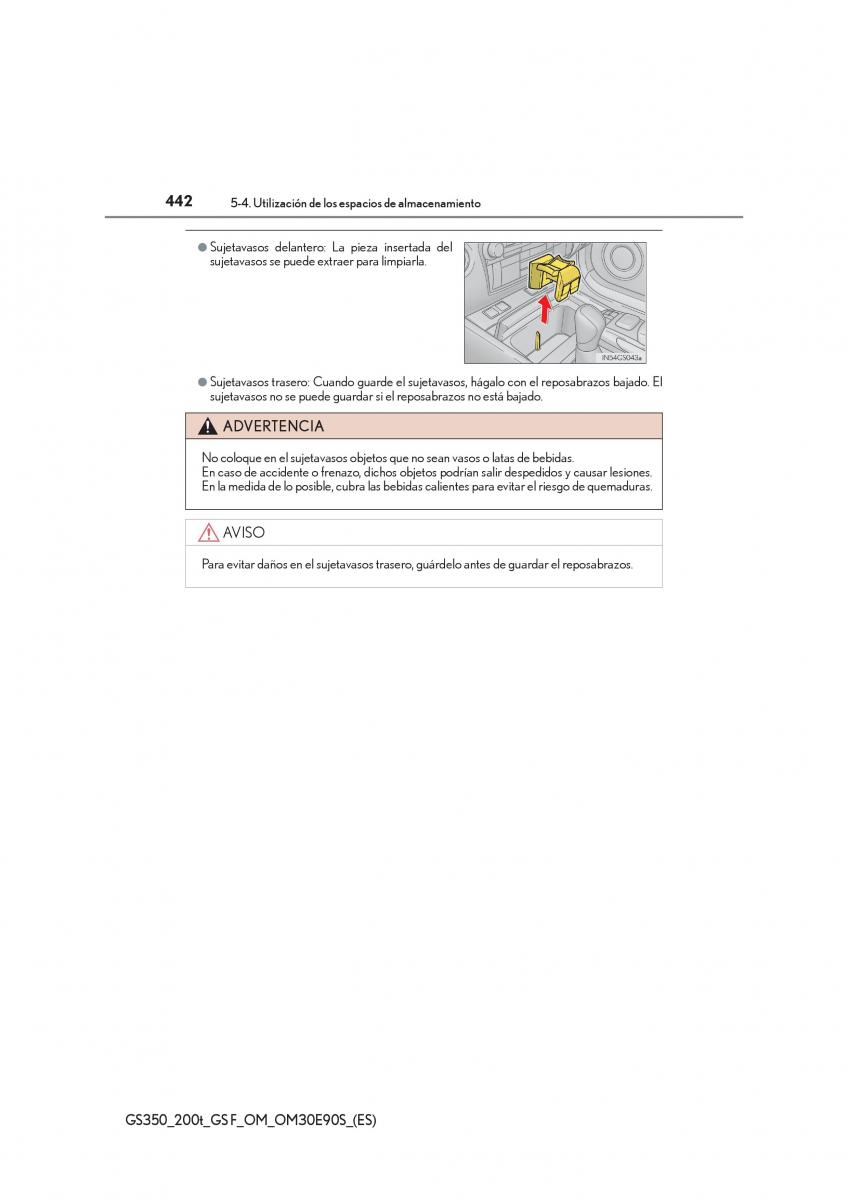 Lexus GS F IV 4 manual del propietario / page 442