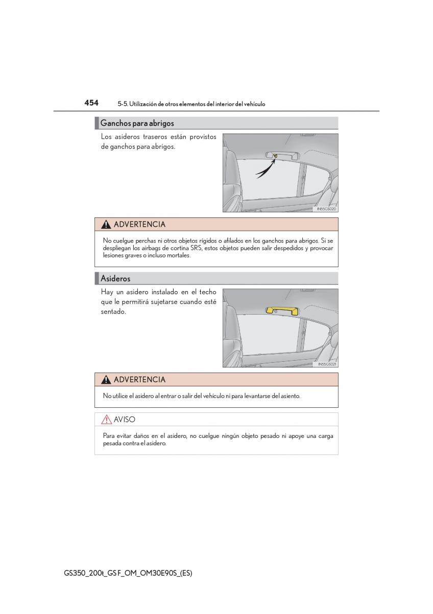 Lexus GS F IV 4 manual del propietario / page 454