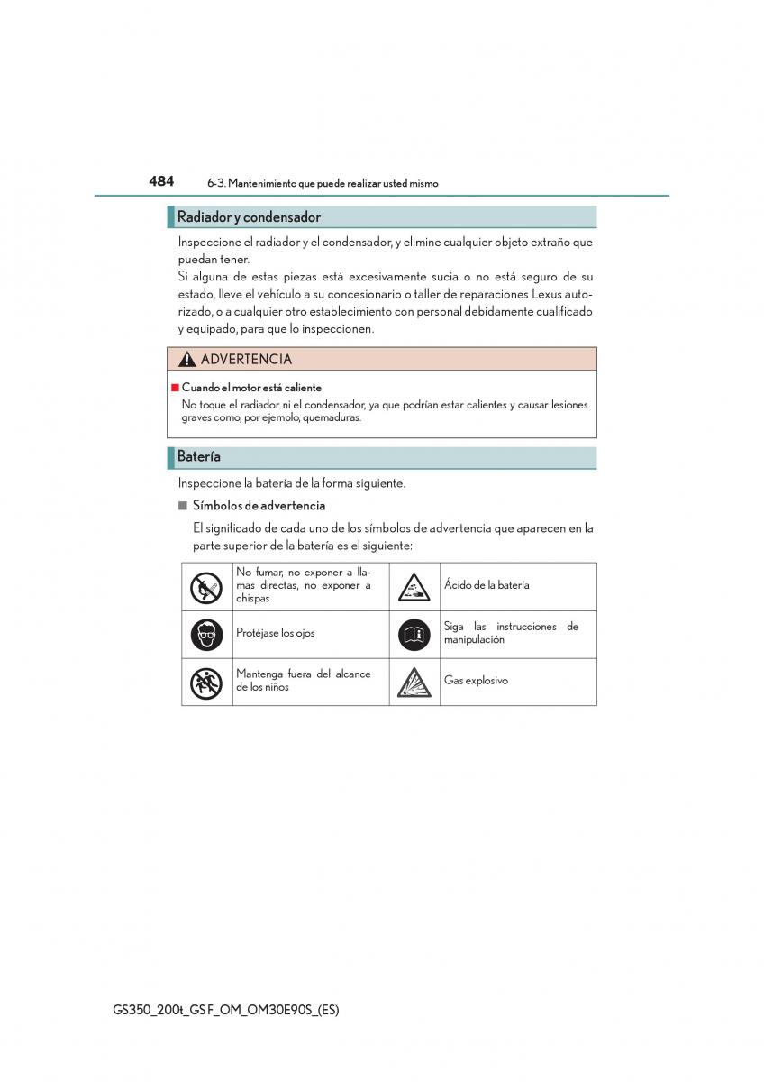 Lexus GS F IV 4 manual del propietario / page 484