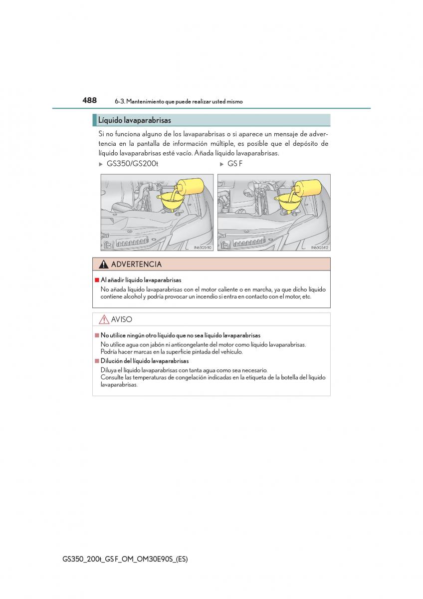 Lexus GS F IV 4 manual del propietario / page 488