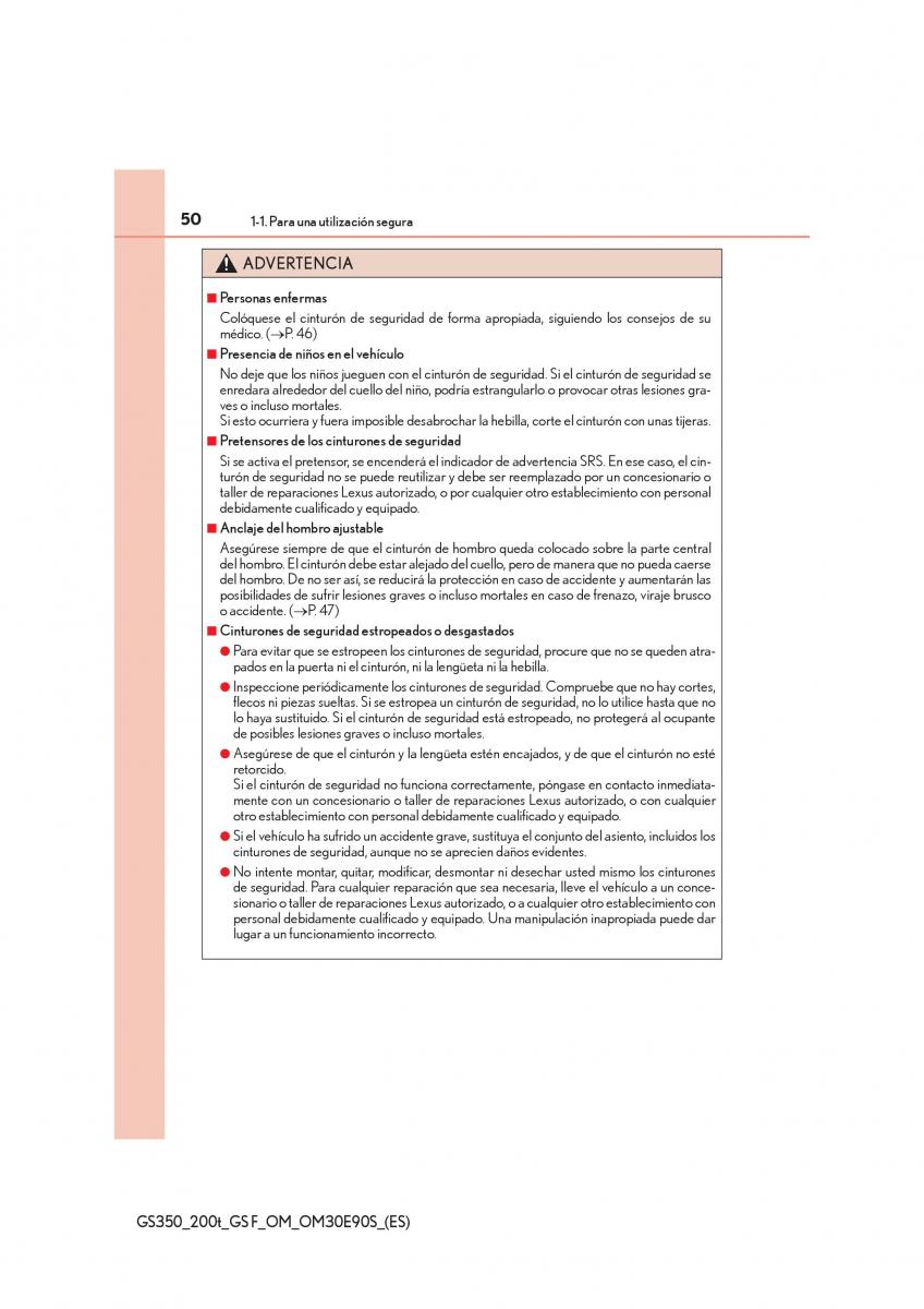 Lexus GS F IV 4 manual del propietario / page 50