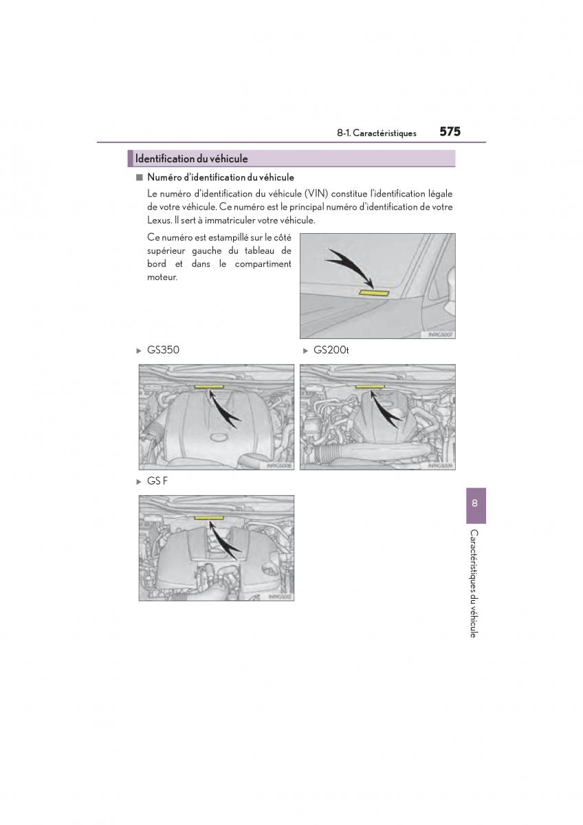 Lexus GS F IV 4 manuel du proprietaire / page 577