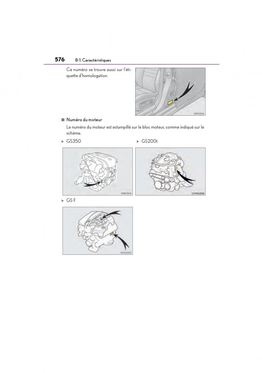 Lexus GS F IV 4 manuel du proprietaire / page 578
