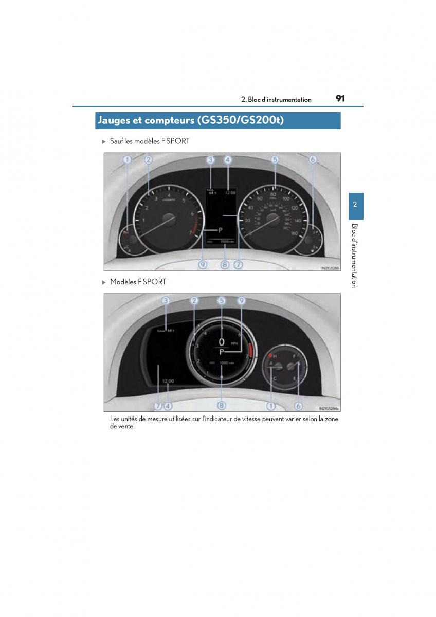 Lexus GS F IV 4 manuel du proprietaire / page 93