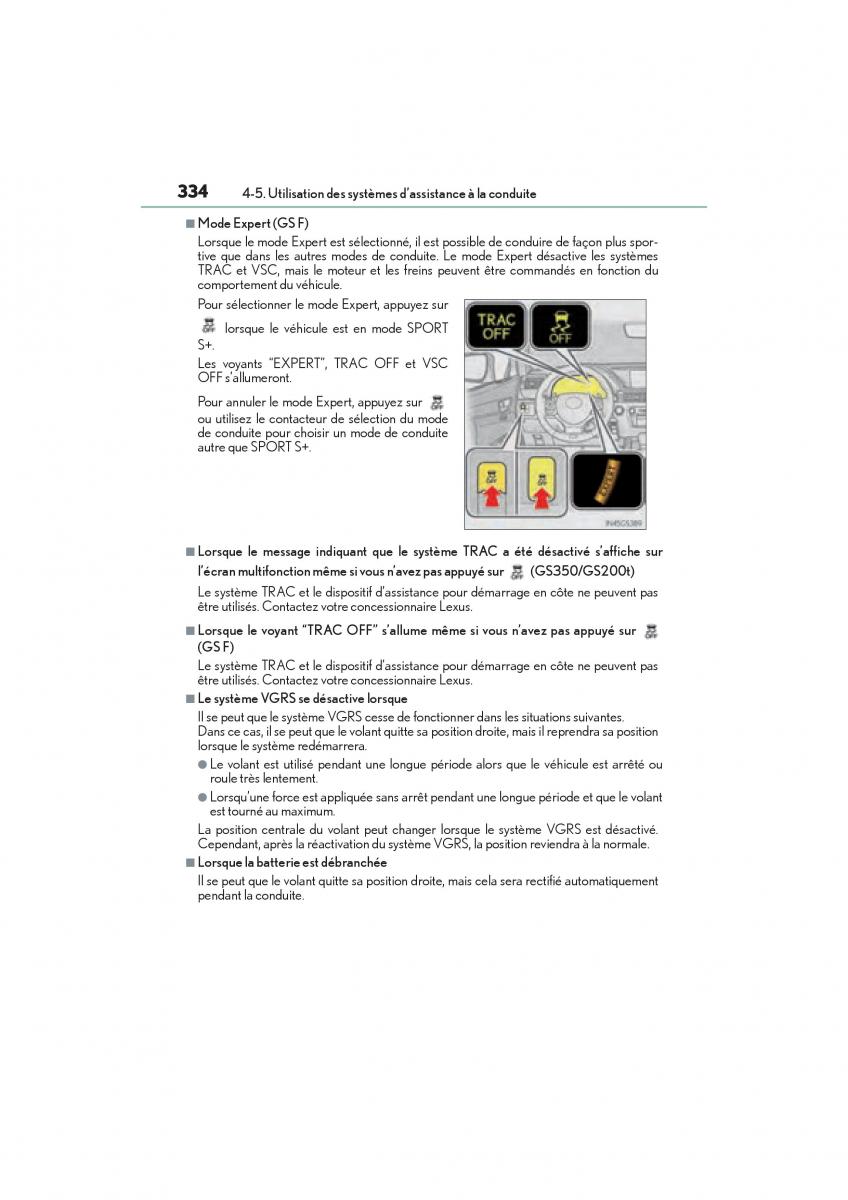 Lexus GS F IV 4 manuel du proprietaire / page 336