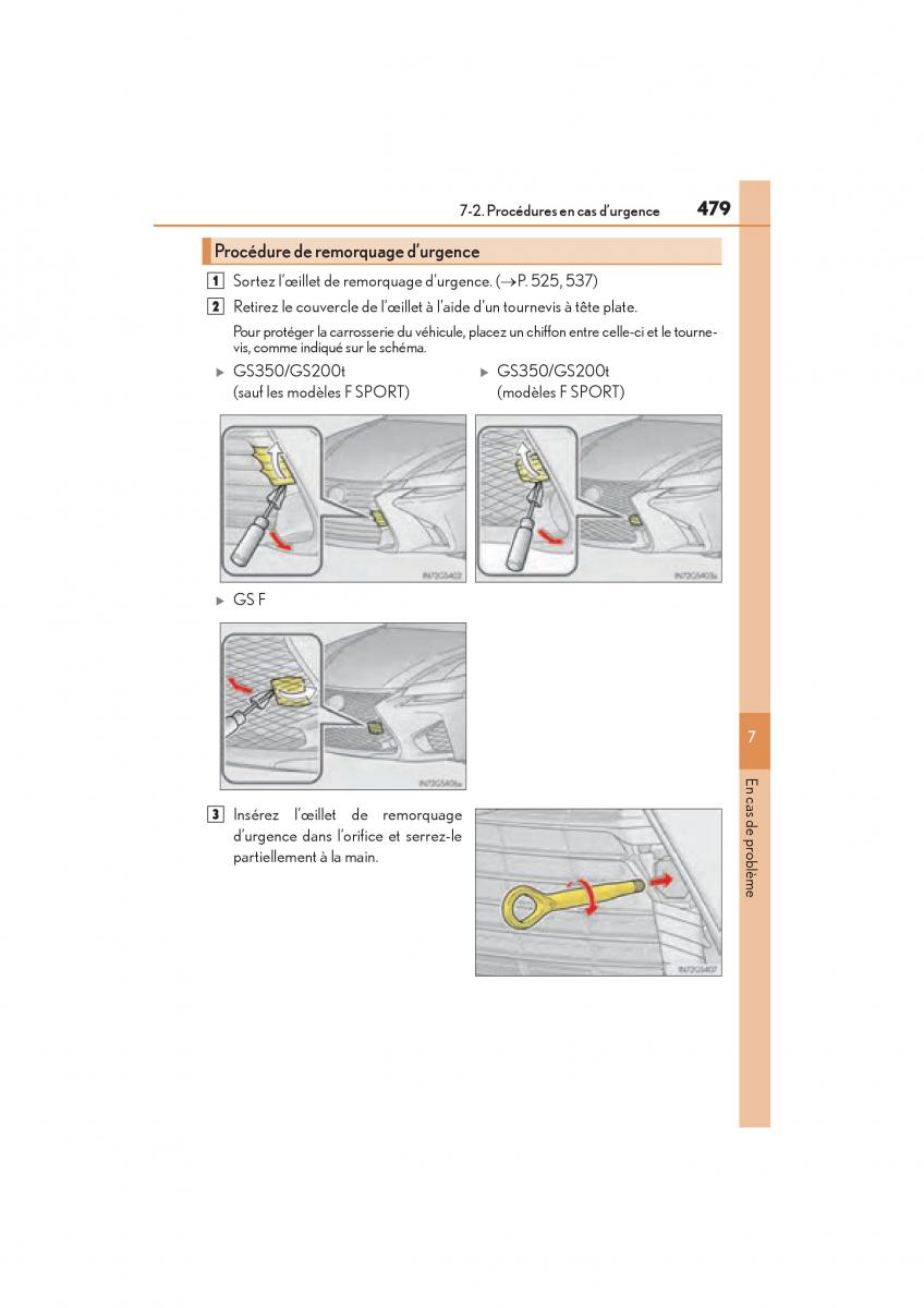 Lexus GS F IV 4 manuel du proprietaire / page 481