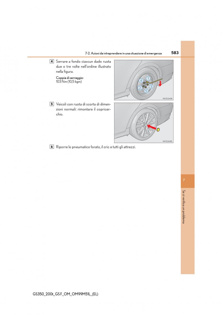 Lexus GS F IV 4 manuale del proprietario / page 583