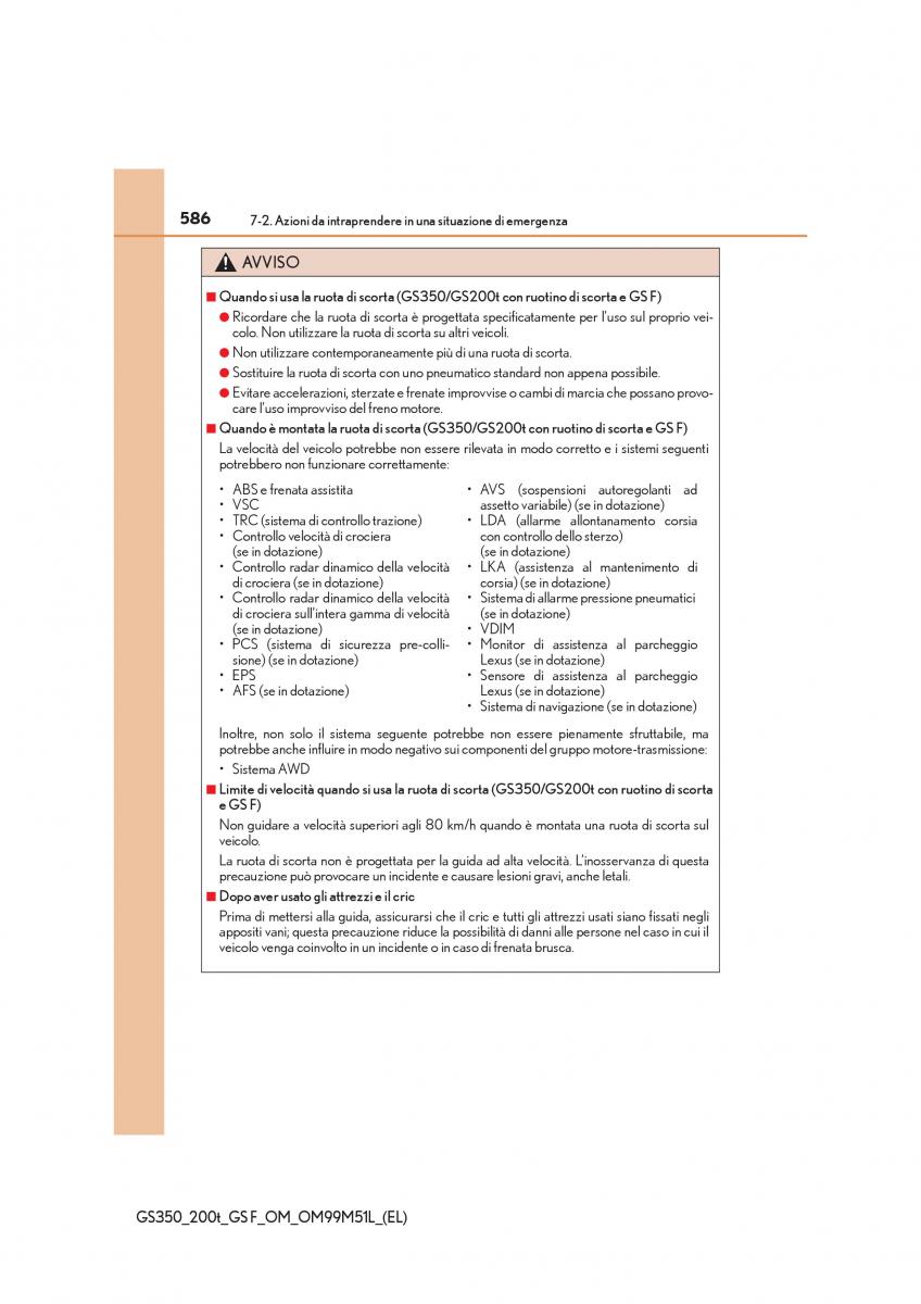 Lexus GS F IV 4 manuale del proprietario / page 586